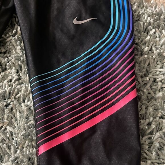 Nike Running Power Speed Cropped Rainbow Leggings Capri M - Picture 6 of 7